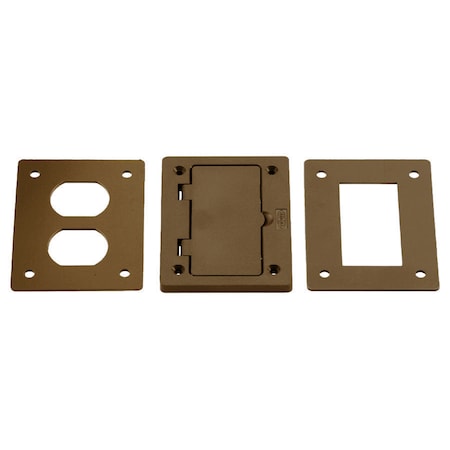 Hubbell Wiring Device-Kellems Box Cover, Wall Box Type, 1 Gang, Non-Metallic, Duplex Receptacle Cover Type PFBR826BRA